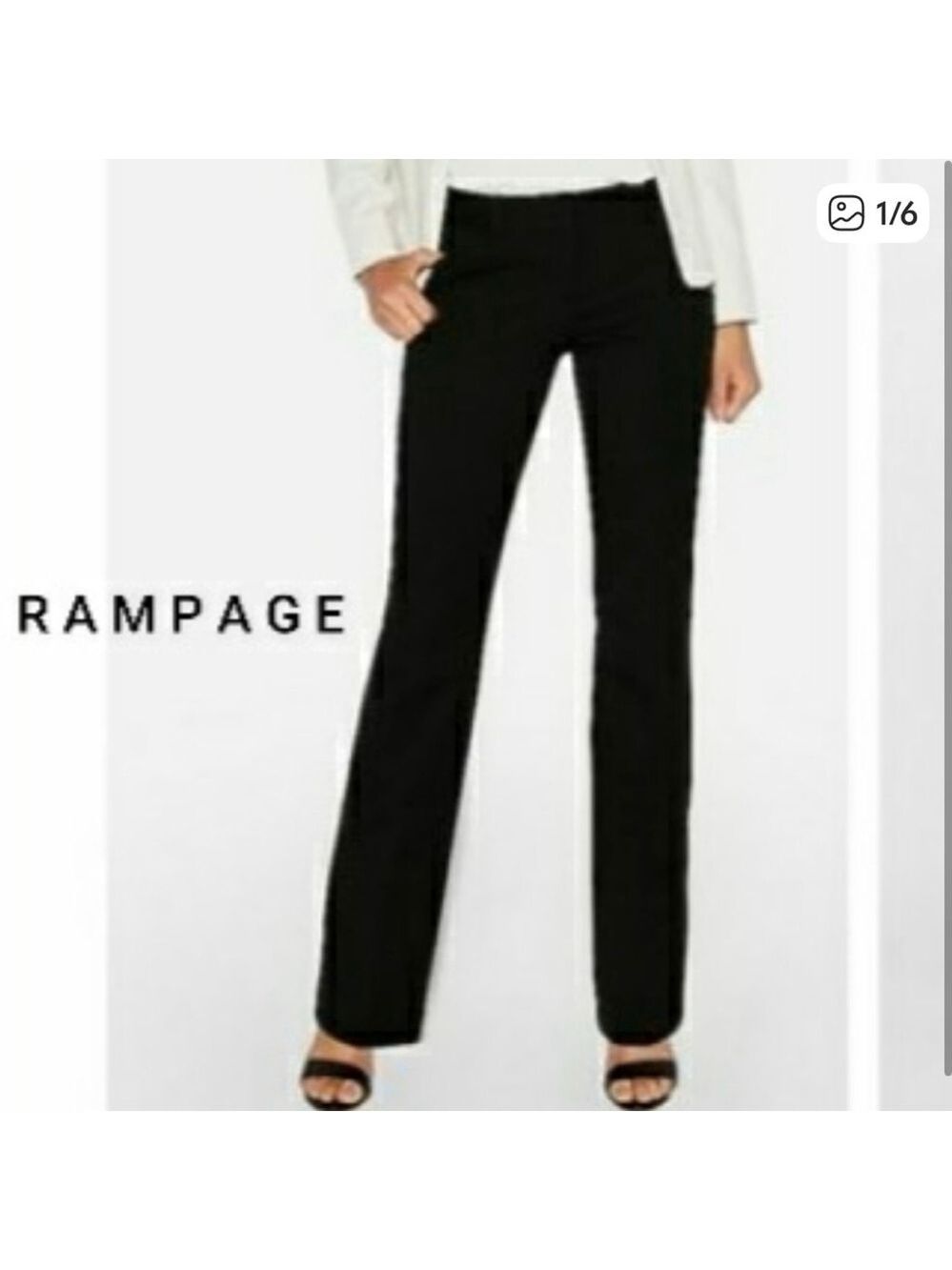Vintage Low Rise Rampage Black Boot Cut & Flare Pants 0 - Picture 6 of 11